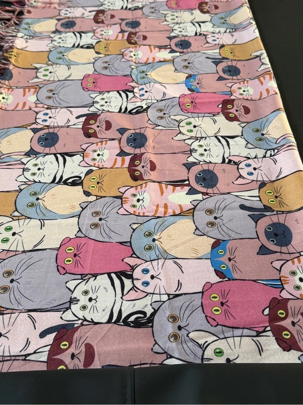 Cashmere Cat Print Scarf in Pink & Gray Like New
